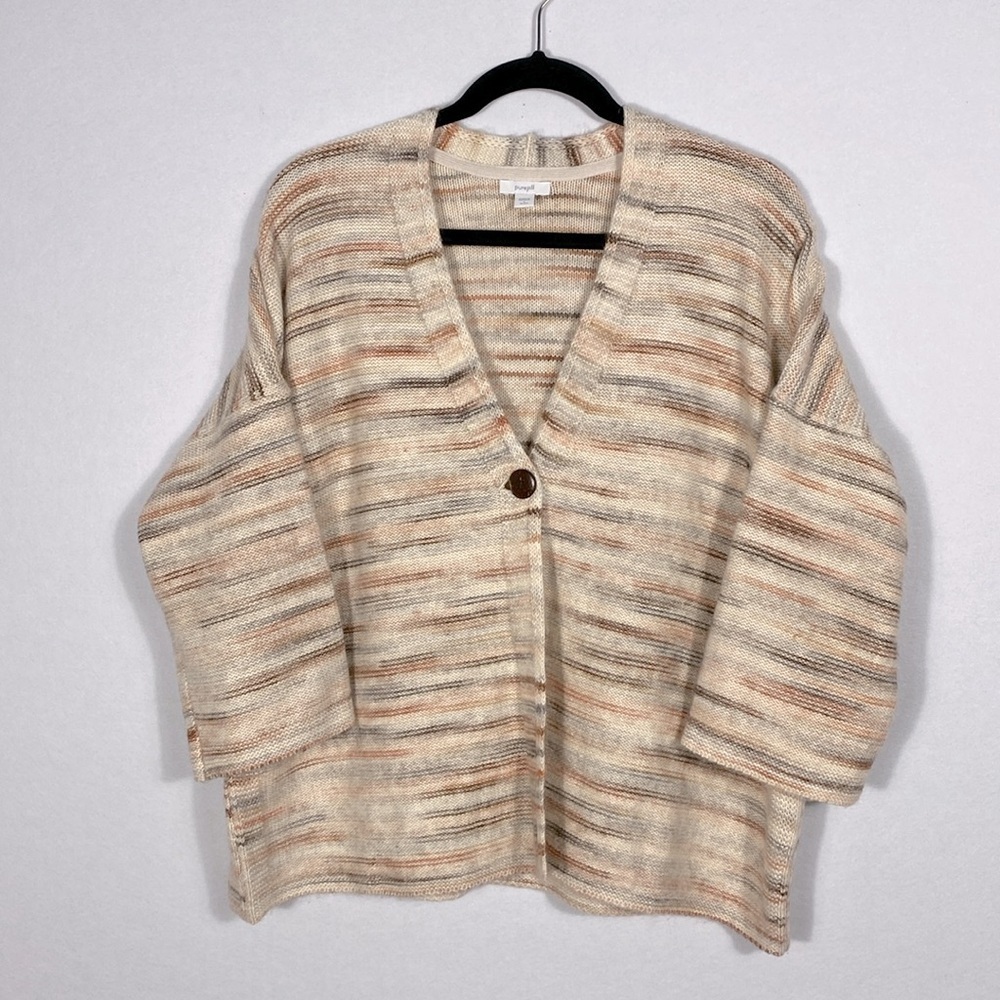 Pure Jill Space Dyed Women's Sweater size Large Petite 3/4 sleeve